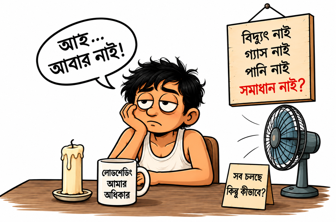 ক্লান্ত এক নাগরিক — বিদ্যুৎ নাই, গ্যাস নাই, পানি নাই: সমাধান?